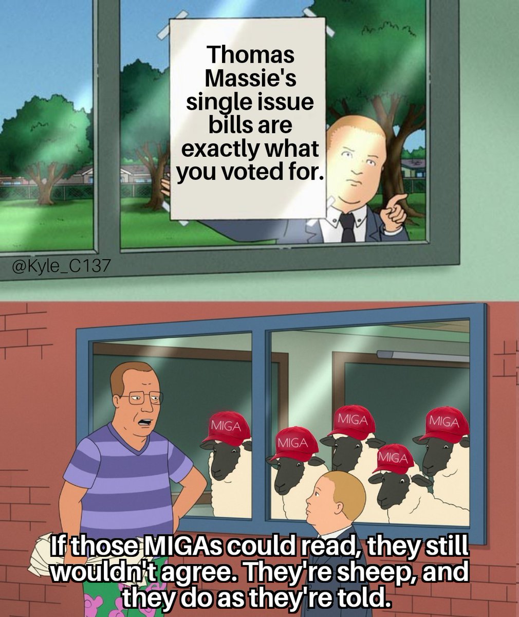 Not one of them can name a single bill they disagree with. 

I stand grandly with Thomas Massie.