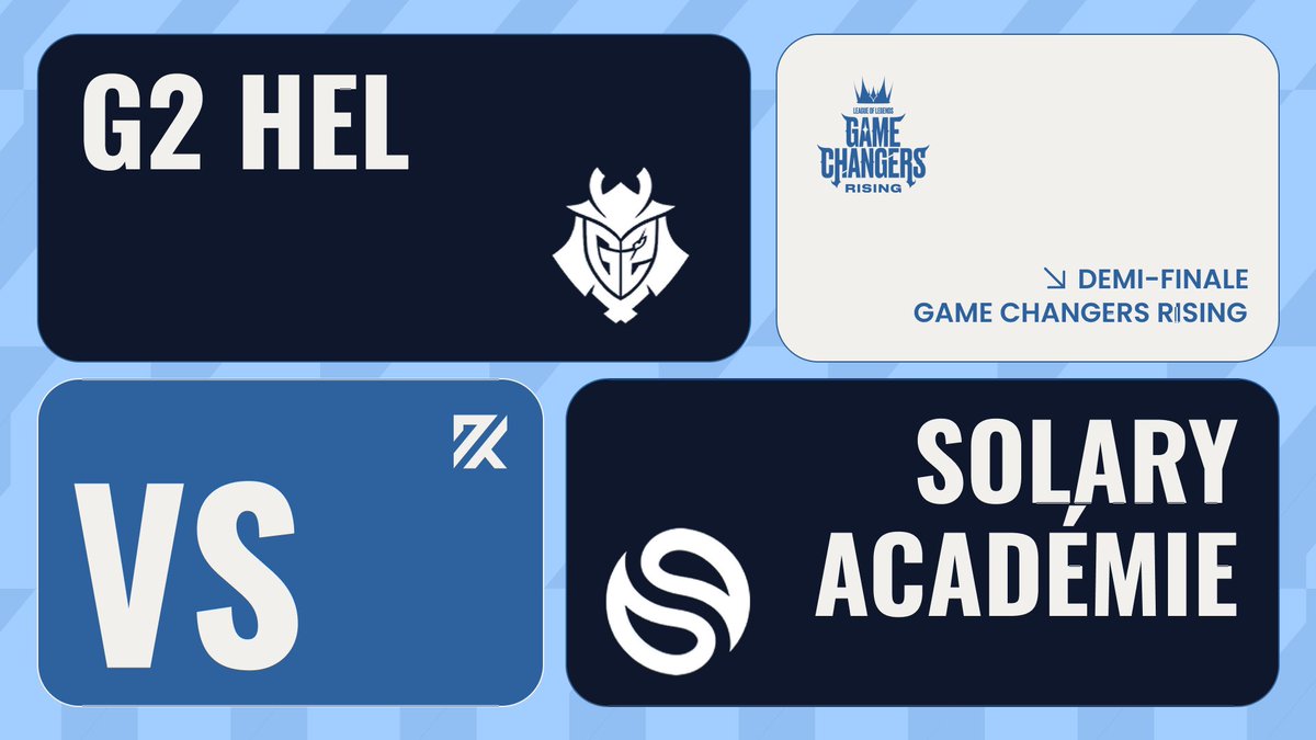 🚨 Alerte match décisif ! 

Qui de G2 HEL 🇩🇪 ou de Solary Académie 🇫🇷 rejoindra la Grande Finale sur la scène de la PGW ? 👀

Liens des streams officiels en réponse⤵️