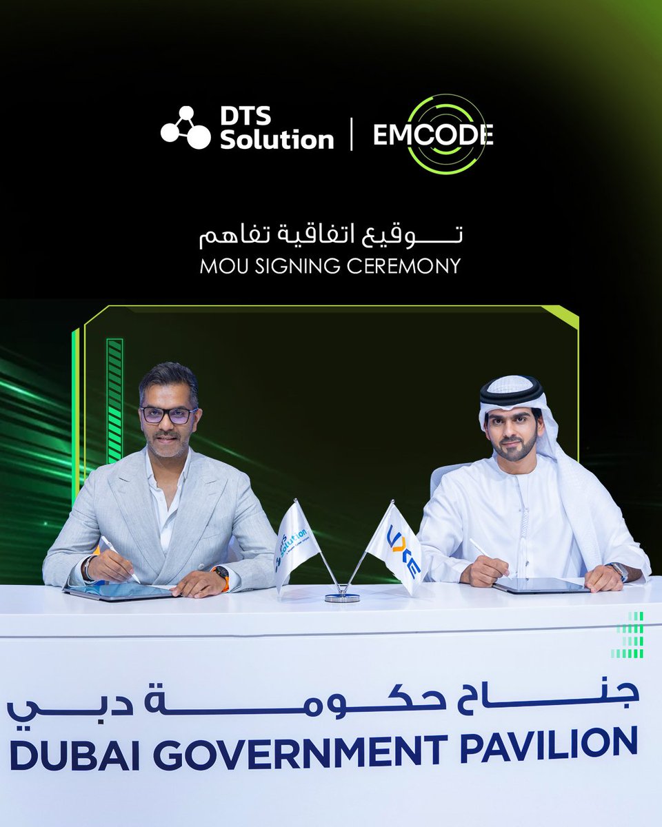 EmcodeTelematic's tweet image. UXE group and DTS Solution have signed a Memorandum of Understanding (MOU) to explore areas of mutual collaboration and strengthen cooperation for future innovation opportunities.

#UXE #DTSSolution #GITEX2025 #Innovation #Technology #Collaboration #UAE #DigitalGrowth