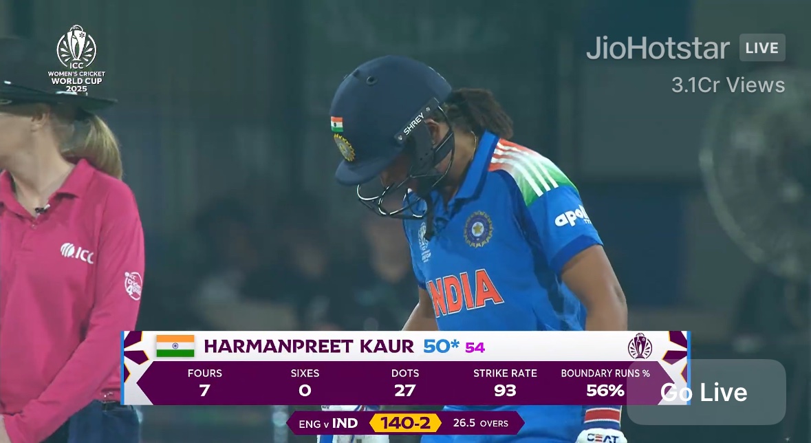 MidnightMusinng's tweet photo. 50 for skipper Harmanpreet Kaur !!
#INDvENG #INDvsENG #INDWvENGW #INDvsENGW https://t.co/iWfyImje5y