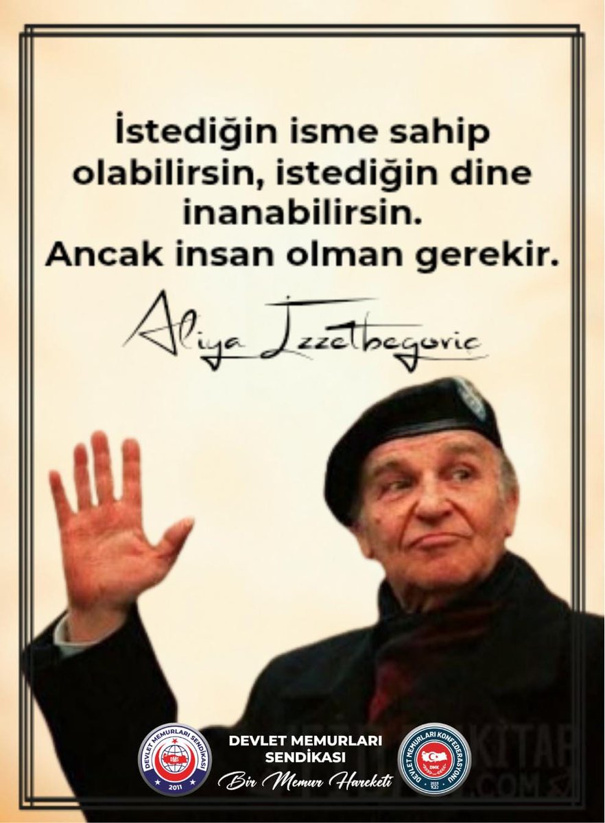 Mekanın cennet olsun Bilge Kral...

#Aliyaİzzetbegoviç 

<a href="/bosna/">bosna</a>
<a href="/bosnakdunyasi/">Boşnak Dünyası</a> 
<a href="/DMKonfederasyon/">Devlet Memurları Konfederasyonu</a> 
<a href="/DMSendikasi/">Devlet Memurları Sendikası</a>