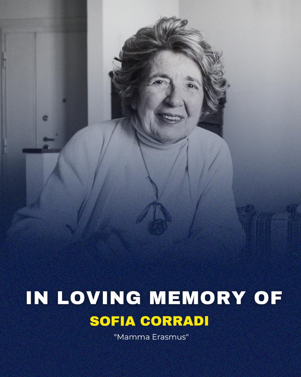 edsnet's tweet image. We are saddened to learn that Sofia Corradi, the inventor of the Erasmus exchange programme, has passed away. We express our condolences to all those around "Mamma Erasmus" and we strive to honour her legacy by continuing to advance students' interests.