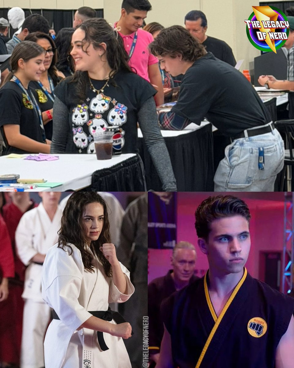 Cobra Kai actors Mary Mouser (Samantha LaRusso) &amp; Tanner Buchanan (Robby Keene) at Big Texas ComiCon