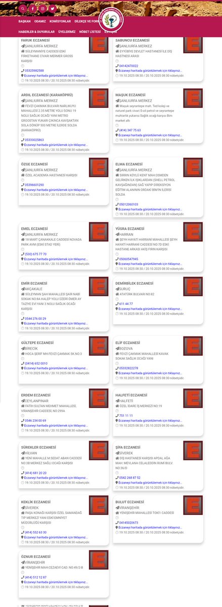 ŞANLIURFA NÖBETÇİ ECZANELERİMİZ YARIN SAAT 08:30 KADAR  HİZMET VERECEKTİR GEÇMİŞ OLSUN ACİL ŞİFALAR DİLERİZ...