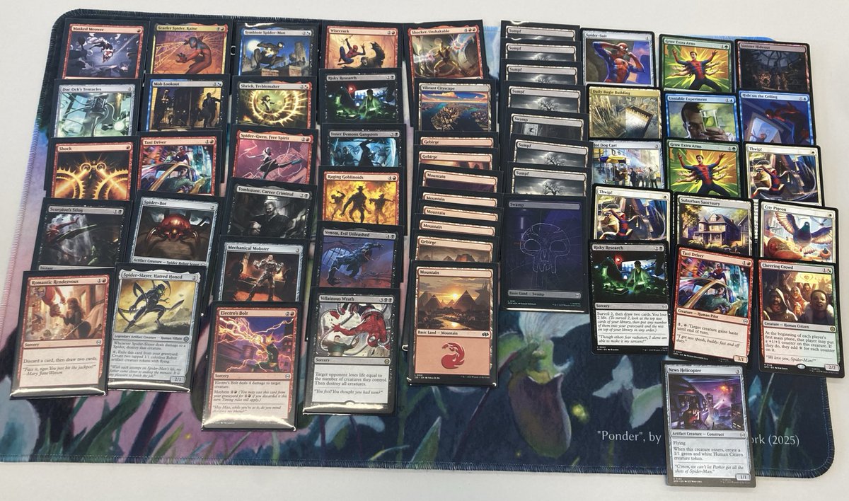 Double rcq Weekend recap:

Saturday: Spider-Man sealed, lost in top4. Set was surprisingly fun, but pick 2 draft felt weird.

Sunday: Standard, lost in top8 playing <a href="/MTGTeamPeace/">Team ✌️</a> Norman Vivi list.

Very happy with my learnings, I’ll have 2 more shots next week

<a href="/fireshoes/">Robert Taylor🔥</a>