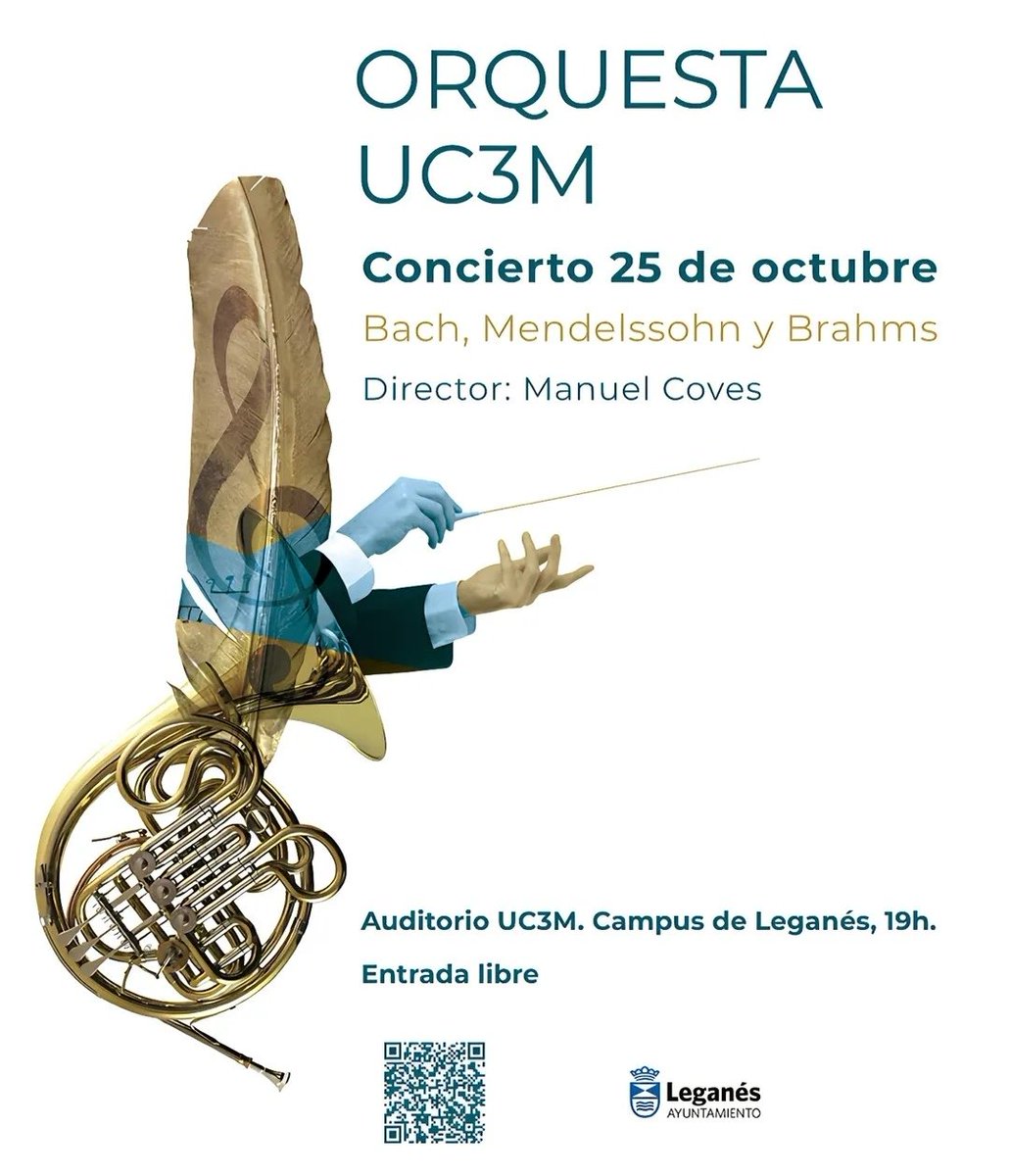 Orquesta <a href="/uc3m/">UC3M</a>
Concierto 25 de octubre
Director: Manuel Coves
Campus de Leganés ⏰ 19,00 horas
Entrada gratuita
#musica #nosgustalamusica #concierto #Leganés