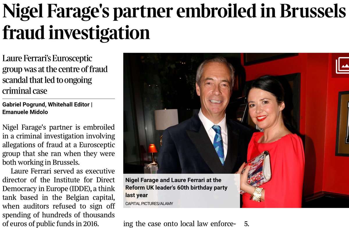 So many of Farage's closest associates are "embroiled" in fraud, money laundering, tax avoidance...

Most of the UK media is studiously ignoring this. They want you to see him as a man to be trusted with power &amp; would be quite happy for the UK to become a full-blown kleptocracy.