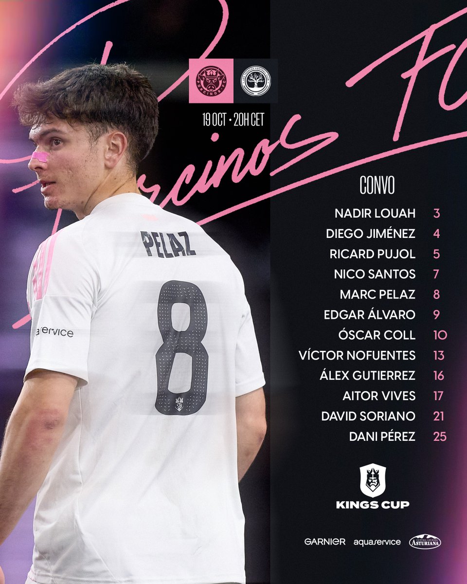 🐽 La convocatoria de Porcinos para la Jornada 1 de la Kings Cup Spain contra Los Troncos.

20:00 - #KingsCupSpainJ1