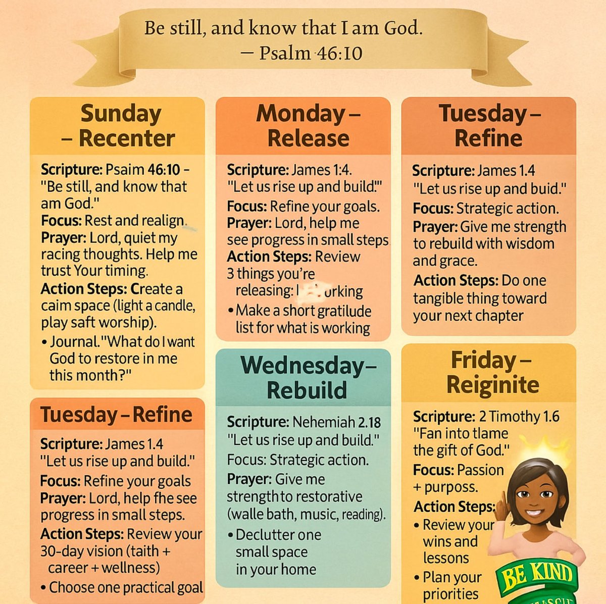 KLs_inspired's tweet image. 💫#KLSInspiredLearning
✨ A gentle reminder: you don’t have to rush your renewal. Every day is a chance to rebuild, restore, and refocus through grace.
📣Let’s rise up in wisdom, rest, and purpose this week. 🌺 🌿 Be still, and know that I am God #RenewAndRefocus #FaithJourney