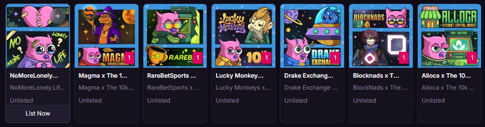 AndiGamingJr's tweet photo. Welcome to 10 days of the 10k squad

Day 9 - @NoMoLonelyLife x @the10kSquad

11 giveaways 🎁 + 1.3M rewards🏆

Go mint yours and start your journey:
https://t.co/gmYTaorp7I

Mint is open for 24h only! 

@monad @monad_eco
#monad #MonadMainnet #monadtestnet https://t.co/pFk12ccEd7