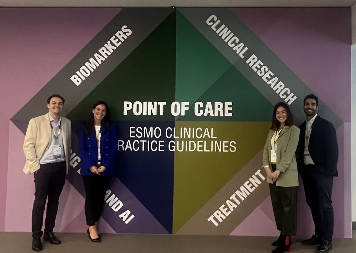 Great to catch up with <a href="/atuvibi/">Asociación de Tumores de Vías Biliares</a> in <a href="/myESMO/">ESMO - Eur. Oncology</a> #ESMO25 💚

Lots of projects planned! 🥳🥳
Do I see a concert 🎶🎸coming up, <a href="/D_Fernandez_R/">Diego Fernández Rodríguez</a>?

<a href="/EBaucellsMolera/">Elisabeth Baucells</a> <a href="/Alex_MedOnc/">Alejandro GS</a>