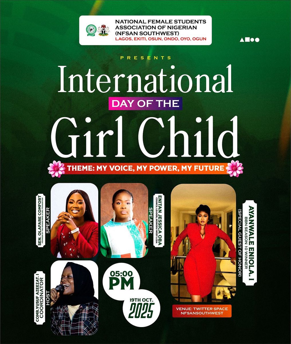 nfsansouthwest's tweet image. It's about to go down🥳

Tell a girl to tell a girl 🗣️ 

#GirlChild #NFSan