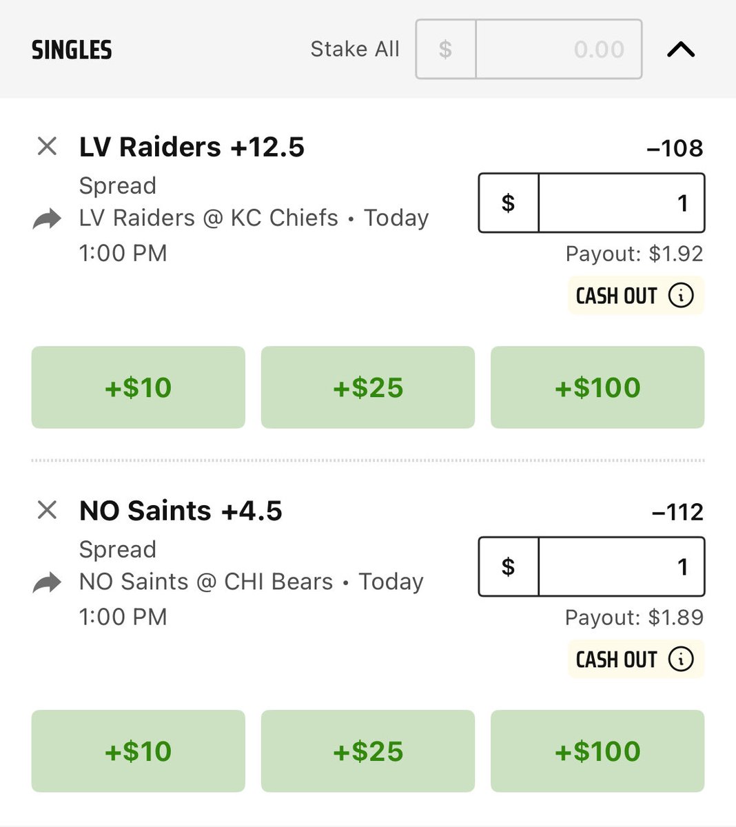 DataBased_Bets's tweet photo. @Dataman422 @KuttBet Raiders +12.5 1u/.92u
Saints +4.5 1u/.89u
Giants +8.5 1u/.92u
Buccaneers +6 1u/.98u
Eagles -1.5 1u/.91u https://t.co/UOCgEU2OWu