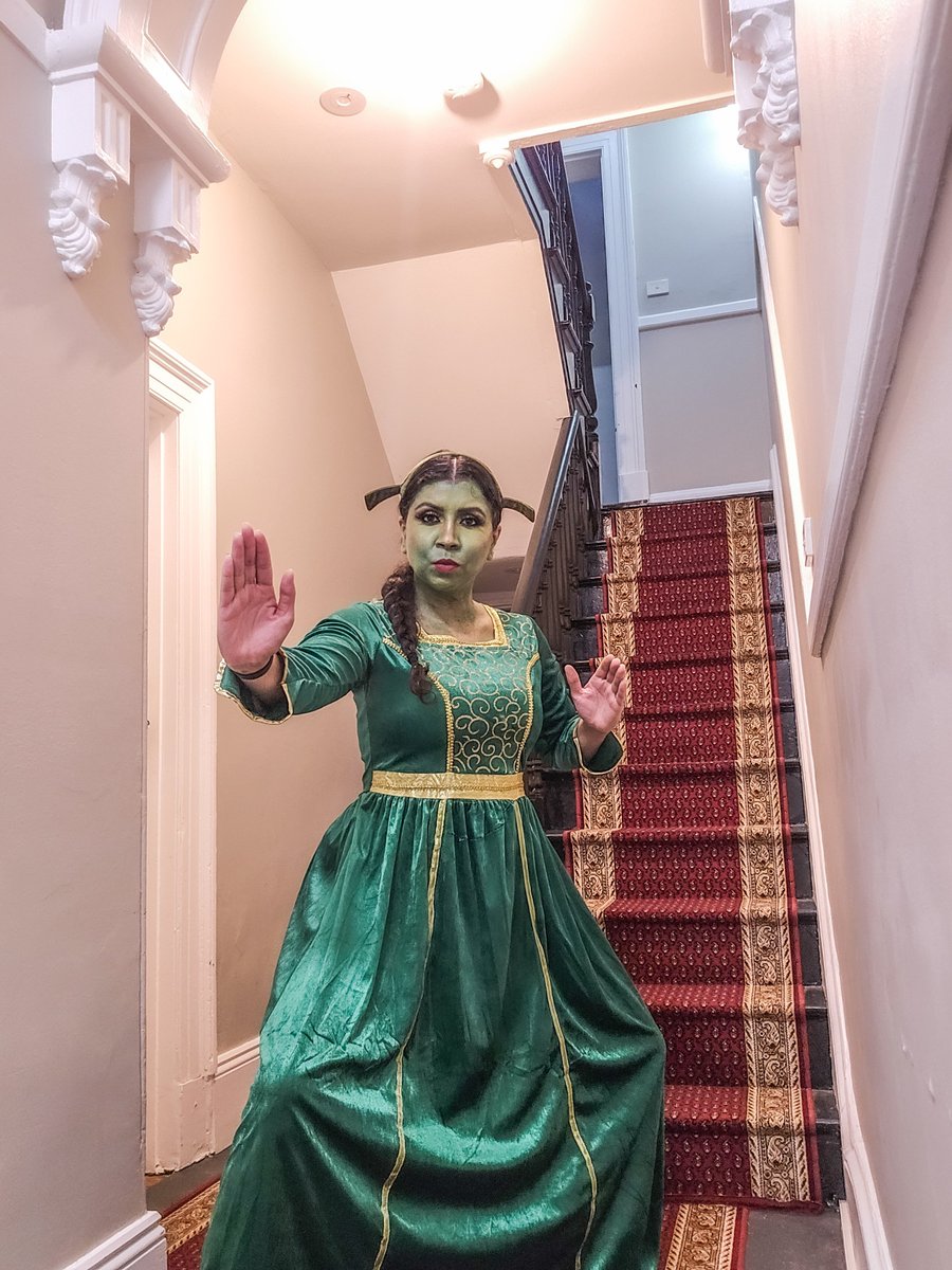Reichous's tweet photo. Só porque eu tava de Fiona o pessoal da festa de Halloween pensou que eu ia de qualquer jeito... Uma Fiona bem fofinha. 🤗💚 https://t.co/wgIY2cZRa3
