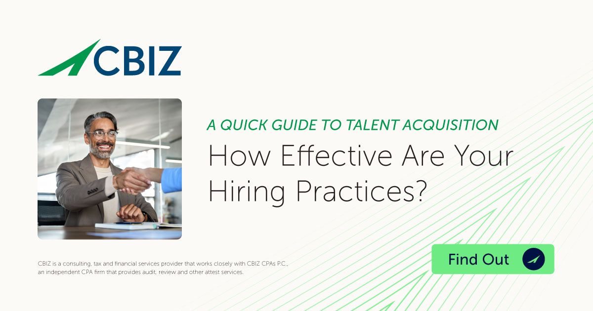 cbz's tweet image. Struggling to attract and retain top talent? You’re not alone. 

Our Quick Guide to Talent Acquisition offers practical steps to strengthen your #recruitingstrategy and help you fill critical roles faster.  ➡️ okt.to/WpK8Pi

#TalentAcquisition