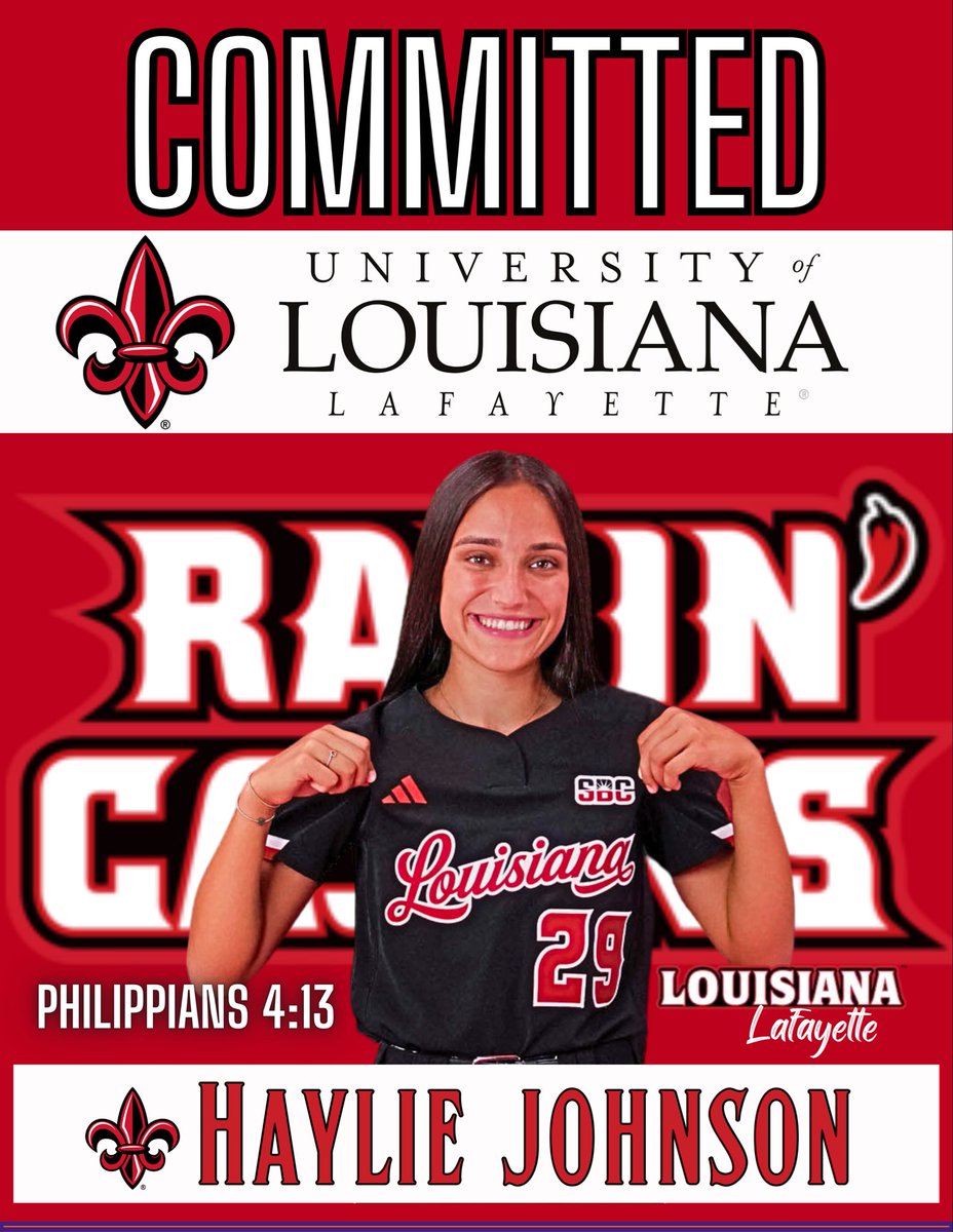 hayliej2026's tweet image. Wasn’t born on but found my 🏠 down on the Bayou! Excited to announce my commitment to @CoachAlyHab & the @RaginCajunsSB program.
“Laissez les bons temps rouler.”
@UnityCoachJosh @VAUnitySB @UnityBlackwell @CoachJRB__ @UnityJohnsonVB @AnthonyBocchin4
@bshipman44 @LacyPrejean