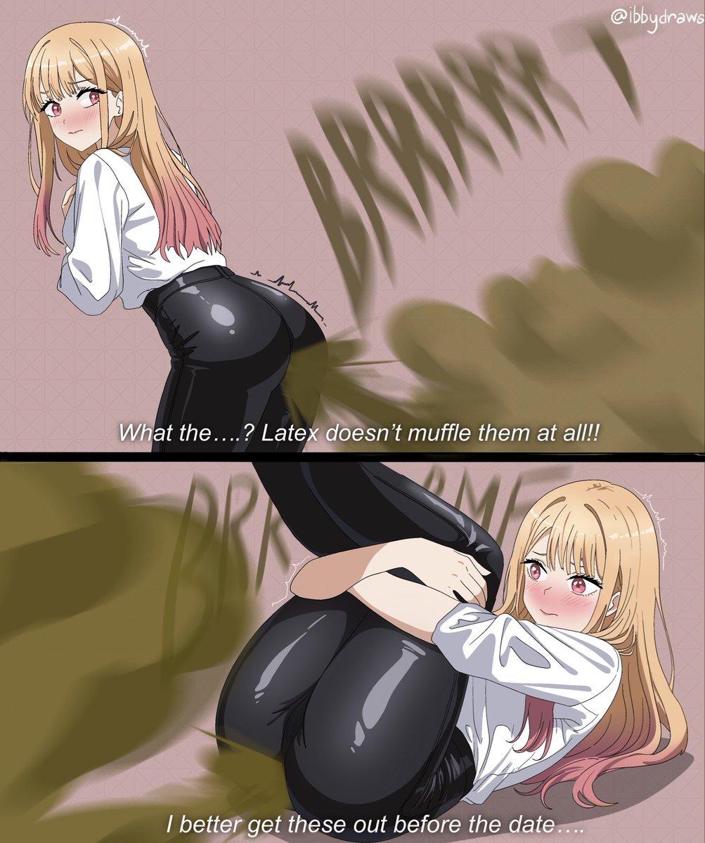 Marin getting em out in latex pants before a date XD