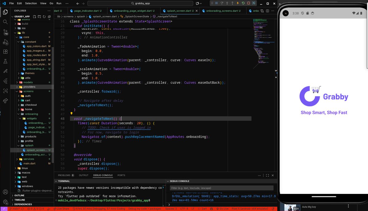 dev_useee's tweet image. Hello currently workng on Grabby is an E-commerce mobile App designed to give users the freedom to shop for items or schedule orders ahead of time with the unique option of choosing their own dispatch provider, with a lots of cool features coming soon.....