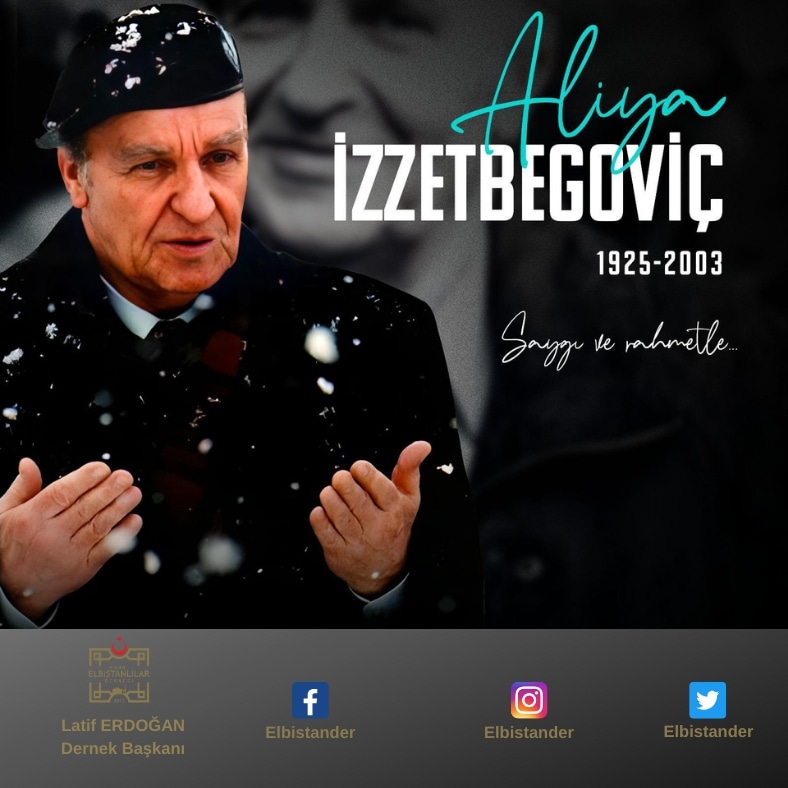 Bir halkı yok etmeye savaş açtılar; o ise kalemiyle, duasıyla, onuruyla direndi.
Adaletin, hikmetin ve hürriyetin sesi olarak yankılanıyor hâlâ…
Bilge Lider #Aliyaİzzetbegoviç’i vefatının yıl dönümünde rahmet, minnet ve saygıyla anıyoruz.
#Aliya #Bosna #AdaletinSesi #BilgeLider