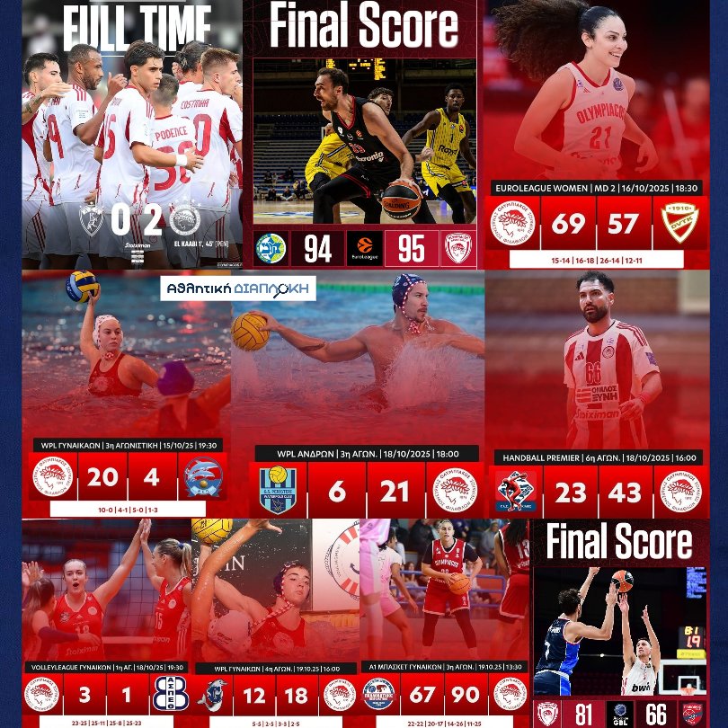 Ήταν ένα ωραίο τετραήμερο για τον κορυφαίο πολυαθλητικό σύλλογο της Ευρώπης. 10/10...