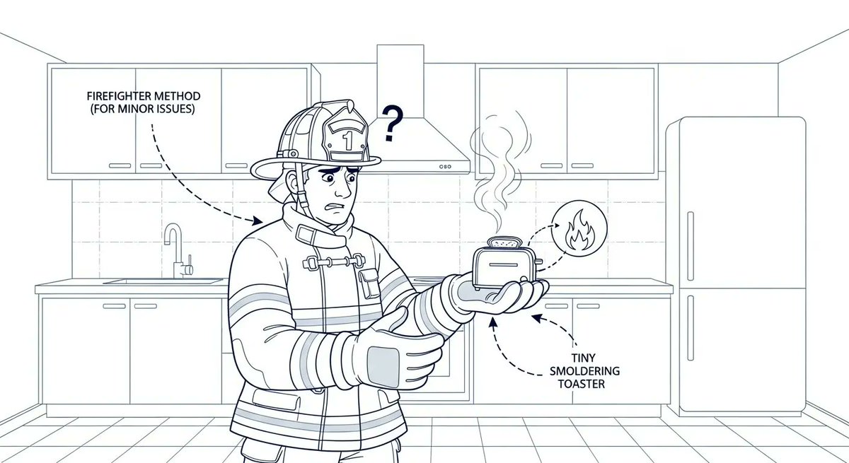 justanotherwp_'s tweet image. Unhelpful Life Hack: A Guide to the &quot;Firefighter Method&quot; for Solving Minor Inconveniences #comedy #firefightermethod #productivityparody #satire #unhelpfullifehacks 

justanotherwpsite.com/unhelpful-life…