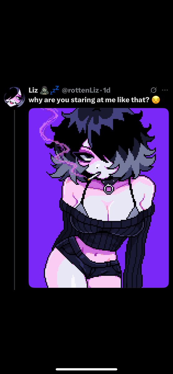 My best attempt <a href="/rottenLiz/">Liz 🧟‍♀️💤</a> with a wig that’s too short…