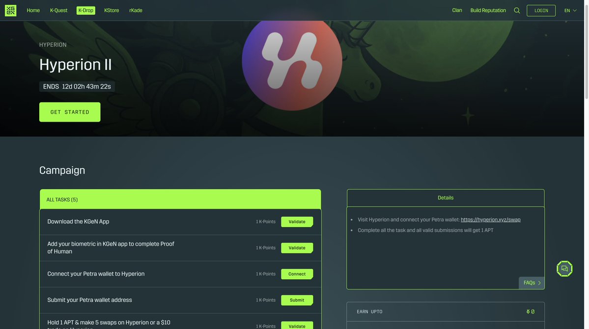 hyperion_xyz's tweet image. It's now live on KDrop.
Visit the page to complete tasks and be eligible for the prize pool: link.kgen.io/Jb7TND