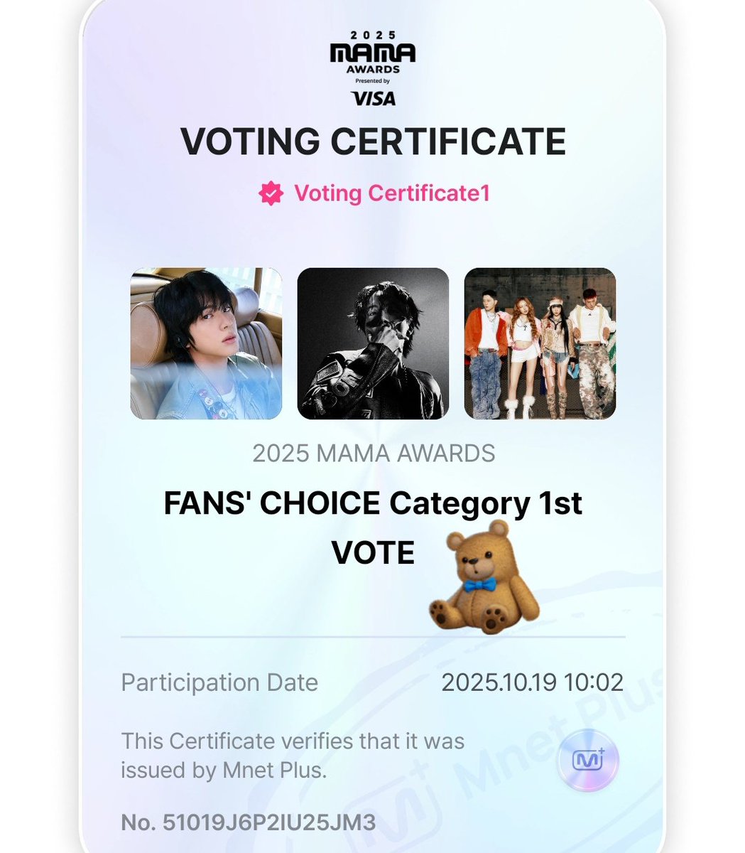 🚨 NUEVO DIA PARA VOTAR POR J-HOPE Y JIN EN LOS MAMA, pasen a dejar sus votos por ambos 👇

— YA VOTARON? 👀

VOTE FOR J-HOPE ON MAMA
VOTE FOR JIN ON MAMA
#MAMAAWARDS2025