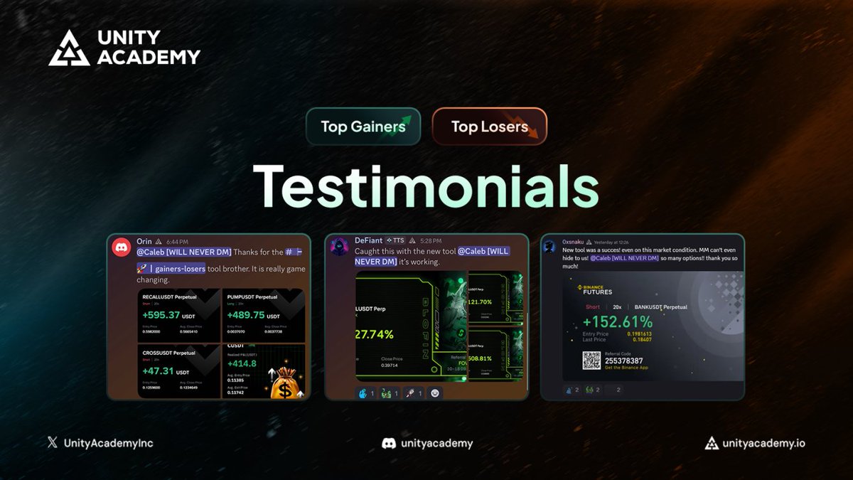 UnityAcademyInc's tweet image. Our new trading tools have been a huge success.
The only thing our users regret?
Not finding us sooner. 🤷♂️
#UnityAcademy