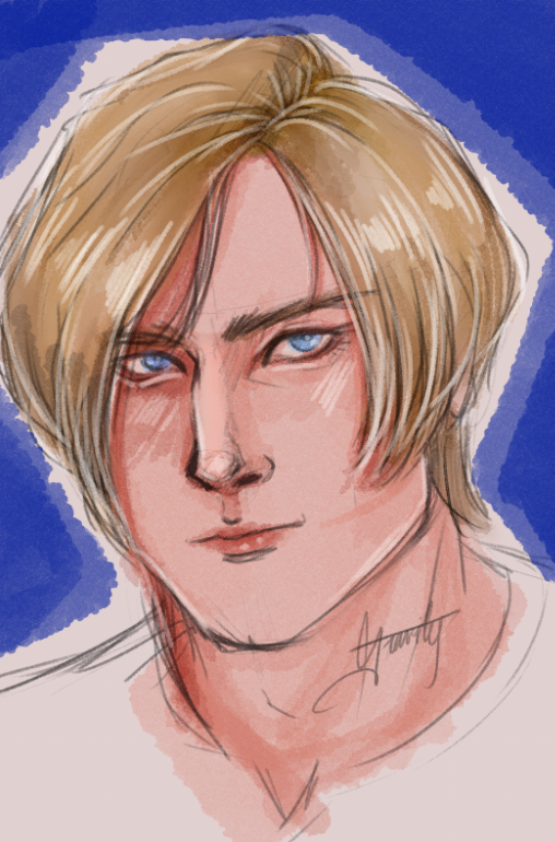 gravity_shin's tweet photo. late night leon drawing #REBHFun #LeonKennedy #digitalart https://t.co/7A72lV9TSo