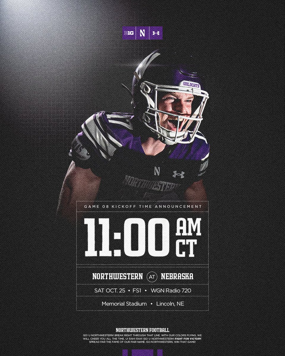 NUFBFamily's tweet image. Kick time is set. See you in Lincoln.