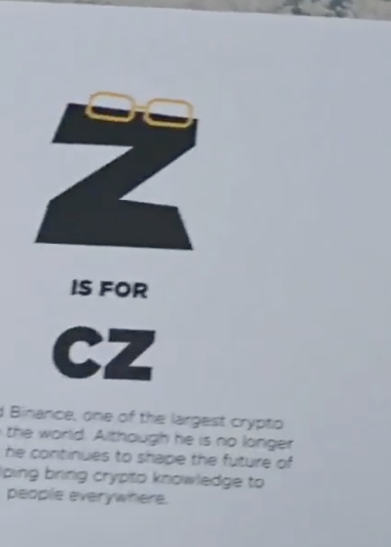 RuneCrypto_'s tweet photo. hearing Z stands for @cz_binance?
there's a book called "ABC of Crypto" by @binance, but can't find it anywhere
where can I buy it or see the whole alphabet? https://t.co/LypgnqGqmR