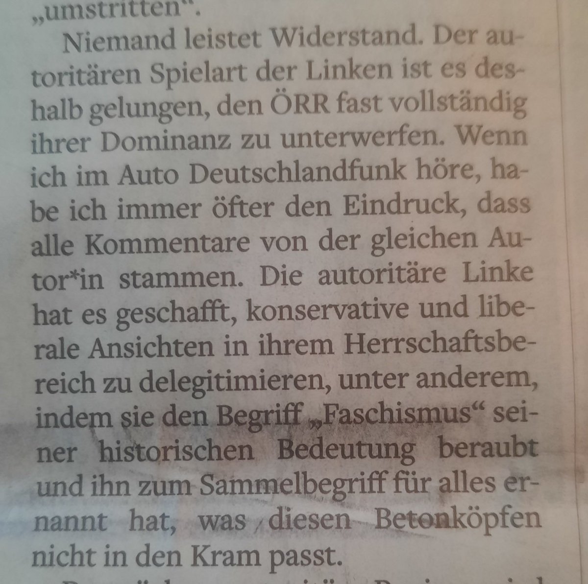 Harald Martenstein #Deutschlandfunk, ...alle Kommentare kommen von nur einem Autoren....!
Geht mir genauso.