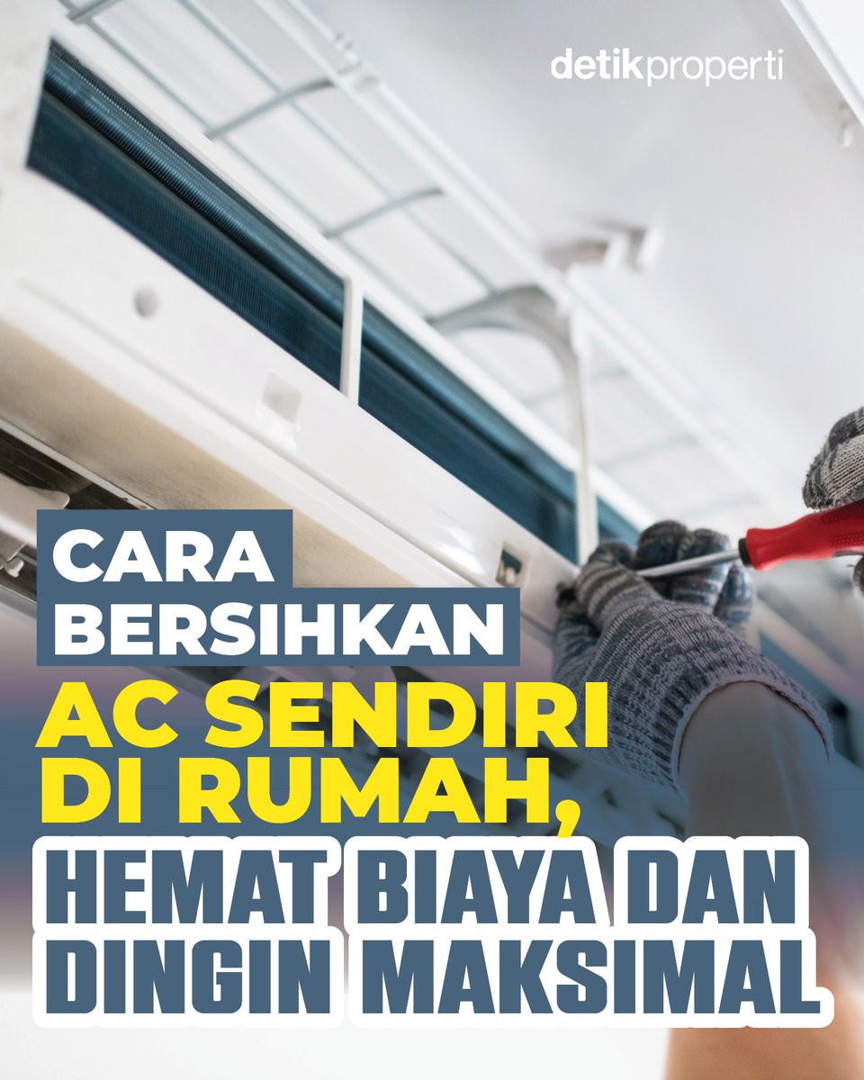 detik_properti's tweet image. Cuaca lagi panas banget? 🥵 Nggak heran kalau AC jadi penyelamat banyak orang biar udara di rumah tetap adem! Tapi inget ya, biar performanya tetap maksimal, AC harus rutin dibersihin.

#LifeHackRumah #TipsHemat #AC #Bersih
