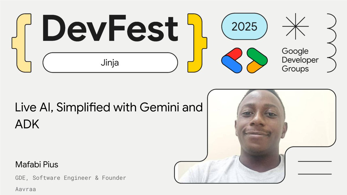 GDGJinja's tweet image. We’ve unveiled an incredible lineup for #DevFestJinja25 
Which speaker or session are you most excited about? 👀
Drop their name below and let’s get the hype rolling! 💥
#devfest #GoogleDevelopers #jinja