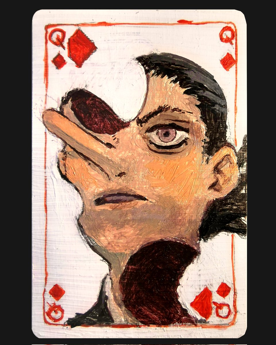 I painted over a Queen of Diamond