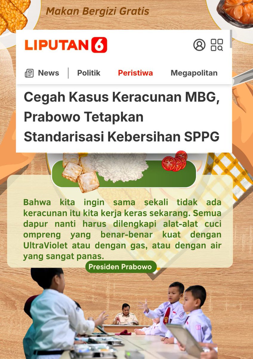 riandimas47's tweet image. Pemerintah serius cegah keracunan, tiap dapur MBG wajib steril dengan sistem pembersih modern. #MakanBergiziAman #ProgramPrioritas