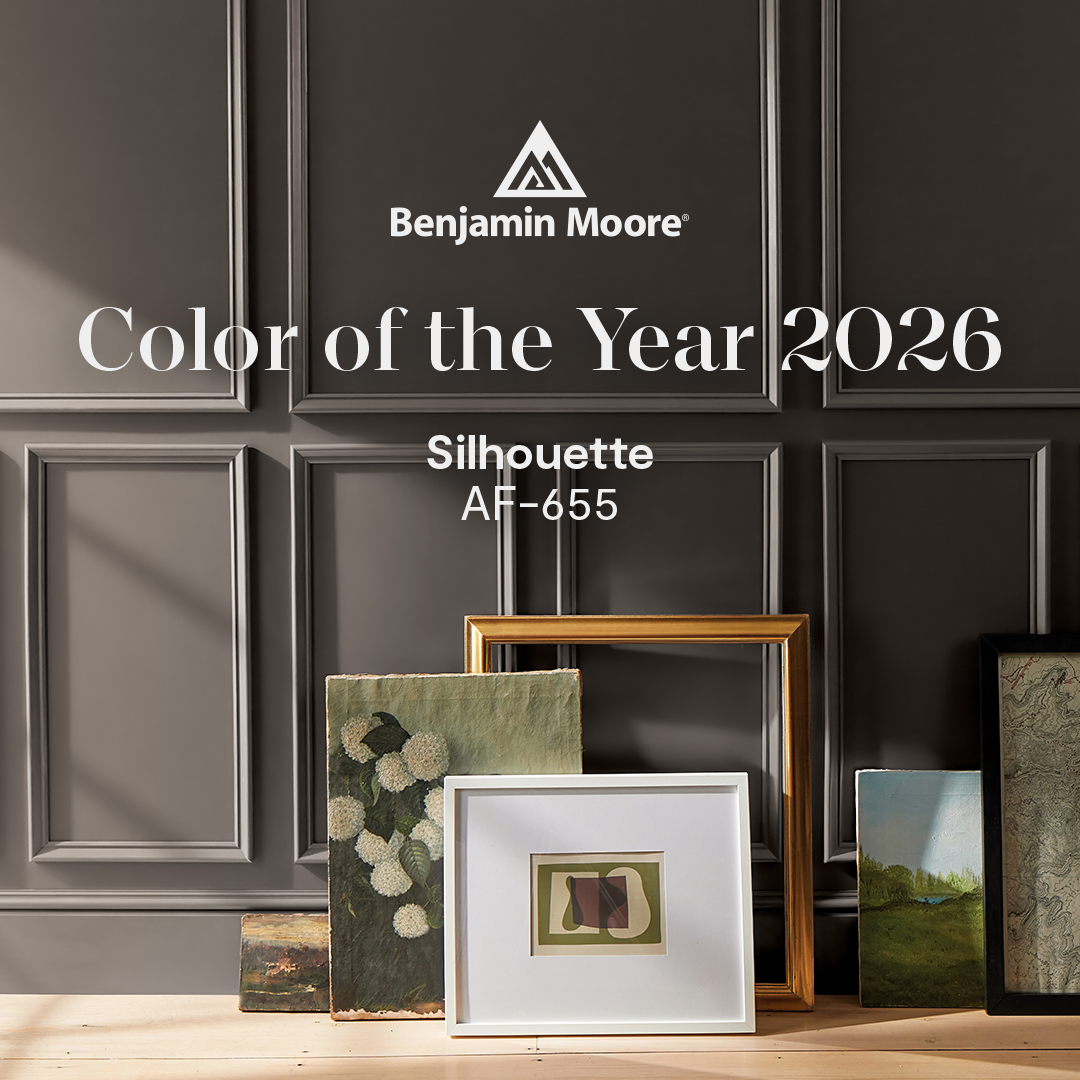 Benjamin_Moore's tweet image. Take a delicate approach to color with the Benjamin Moore Color of the Year 2026, Silhouette AF-655, an elegant hue that lends sophistication and grace to any space. Shop color samples now at your locally owned store 🤎
