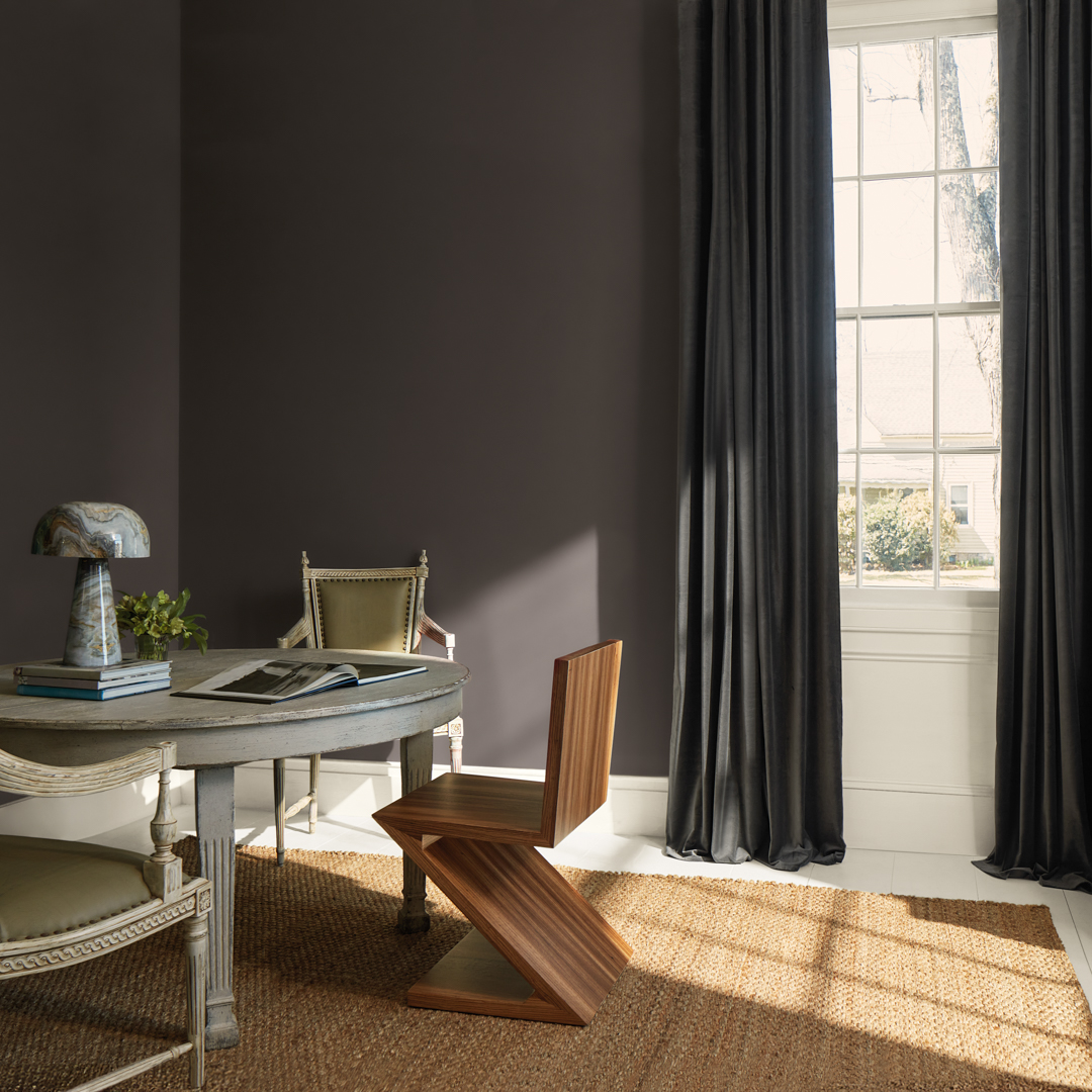 Benjamin_Moore's tweet image. Take a delicate approach to color with the Benjamin Moore Color of the Year 2026, Silhouette AF-655, an elegant hue that lends sophistication and grace to any space. Shop color samples now at your locally owned store 🤎