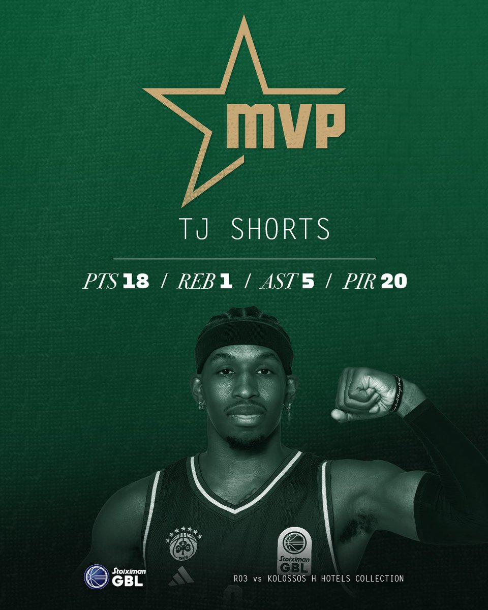 .<a href="/TjShorts5/">Tj Shorts</a> keeps delivering game after game and this time, he claimed his first MVP performance! 💪🏾☘️

#WeTheGreens #paobcaktor #Club1908
