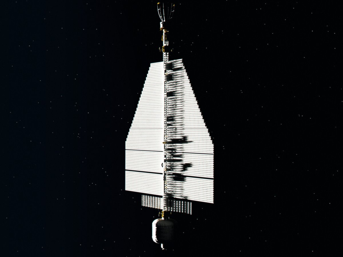 ToughSf's tweet image. The 'New Discovery' proposal for a crewed mission to Jupiter. It uses the exceedingly efficient fission fragment rocket engine, but is dominated by the low temperature radiator needed to keep it cool. 
#space #art by @Element115art 
artstation.com/artwork/RKgXKv