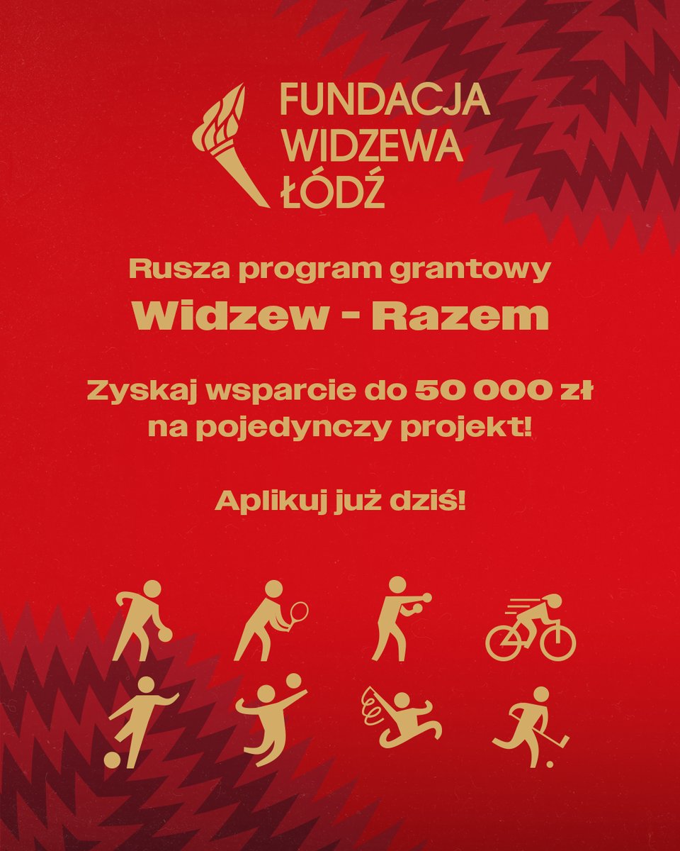RTS_Widzew_Lodz's tweet photo. 📢 Rusza program grantowy "Widzew - Razem!"

Fundacja Widzewa Łódź ogłasza nabór wniosków do programu grantowego, którego celem jest wspieranie inicjatyw społecznych, sportowych i kulturalnych na terenie województwa łódzkiego.

💰 Pula środków: 250 000 zł
➡ Maksymalna kwota wsparcia dla jednego projektu: 50 000 zł
📅 Program trwa do 30 czerwca 2026 roku

O dofinansowanie mogą ubiegać się między innymi organizacje pozarządowe, szkoły czy kluby sportowe.

Wnioski można składać przez cały okres trwania - do wyczerpania puli środków.

👉🏻 Więcej informacji: https://t.co/vkiy4OdAPw