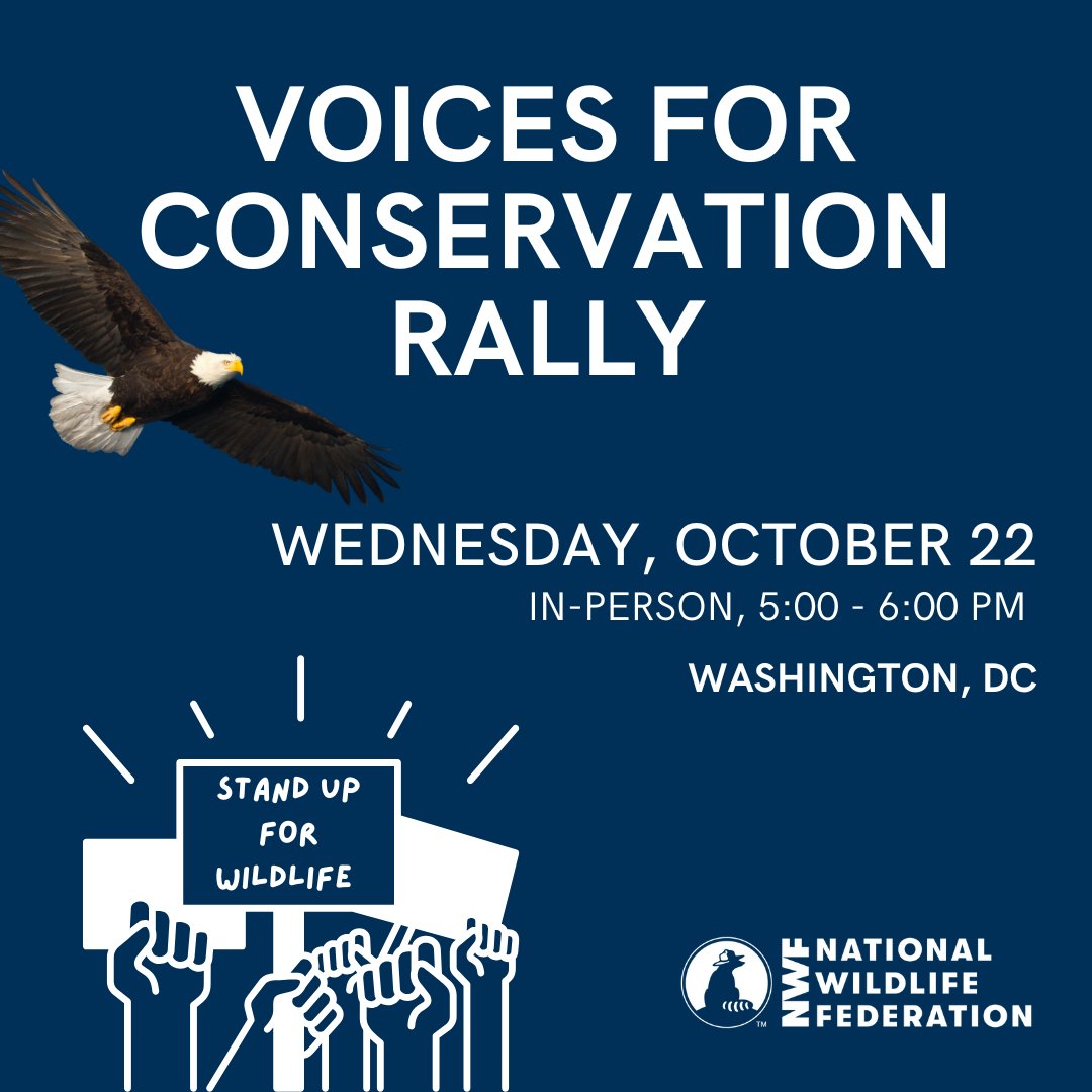 Join NWF and our partners in Washington, DC on Oct 22nd to celebrate the incredible work of conservation scientists &amp; stewards of wildlife &amp; habitat, and stand in support of the critical research and programs they administer.  🙋🦋🔬 Learn more and RSVP📲 mobilize.us/nwf/event/8579…