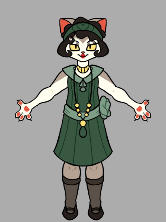 chartroos's tweet photo. i made a lackadaisy design for one of my human ocs but i think i would feel wrong using her as a fursona. so i just need to make another flapper cat (/sheik if i go with the genderfluid idea) https://t.co/LkZnoOYbE4