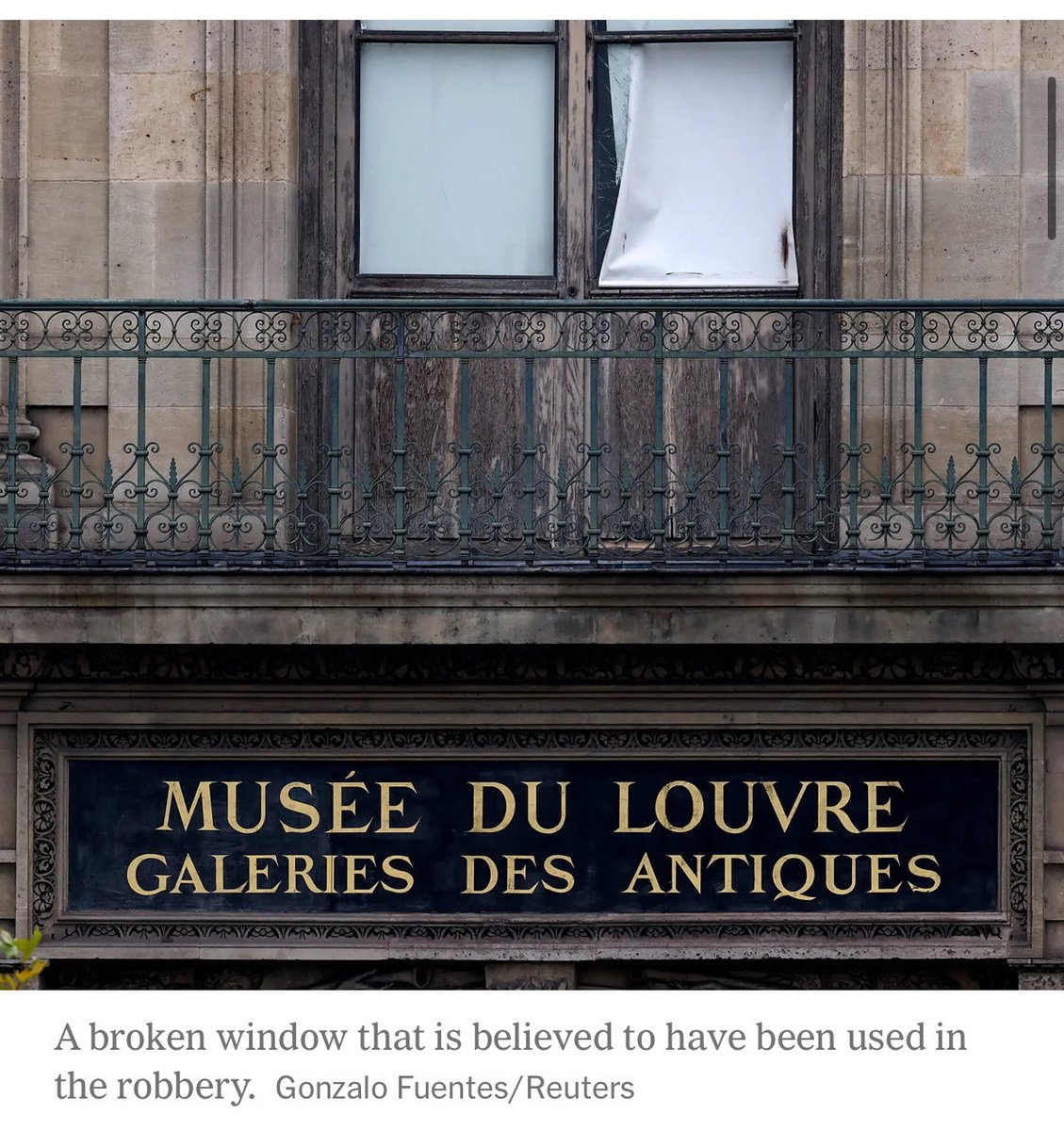 devahaz's tweet image. Wild that you can just back a truck and ladder up to the Louvre and steal the Crown Jewels of France