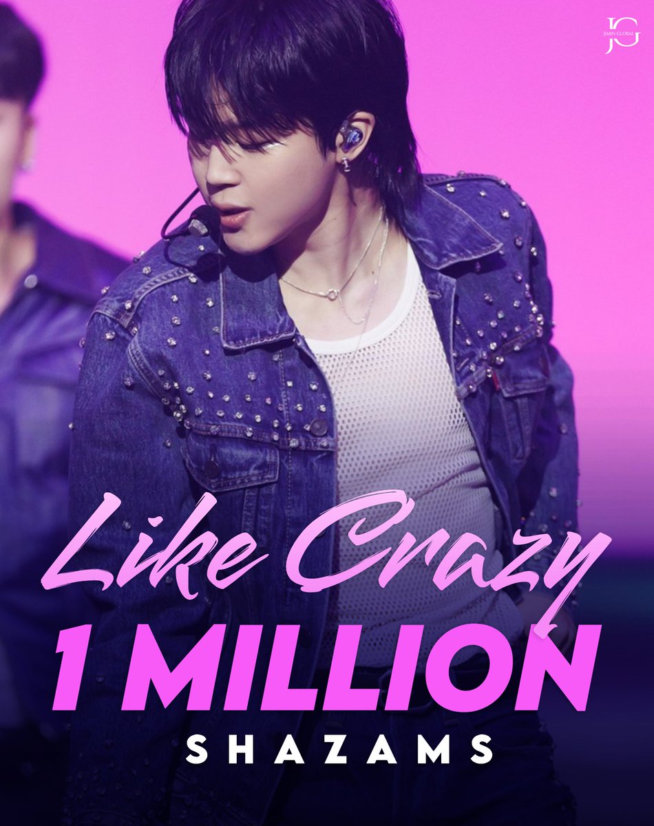 JiminGlobal's tweet image. "Like Crazy" has now surpassed 1 MILLION shazams! ✨
It is Jimin's second song as a solo artist to reach this milestone.
Congratulations, Jimin! 👏
#JIMIN #지민