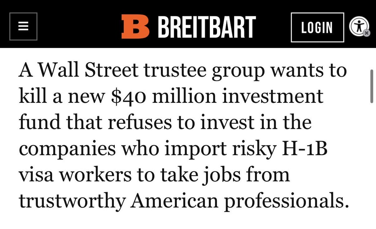 Azoria: “going forward, we will not invest in companies that replace Americans with H-1Bs.”

Wall Street Trustees: “going forward, you don’t exist anymore. we just de-listed your ‘racist’ fund from the stock market.”