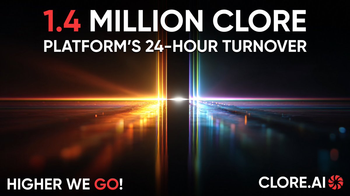 clore_ai's tweet image. 🚀 The CLORE Platform’s 24-hour turnover has reached a new all-time high, almost 1.4 million CLORE!
Thank you for your trust and support. We are committed to continuous improvements and growing together! 🙌

Live monitoring here: 🔗cloreai-serverstats.ru #CLOREAI #Crypto #ATH
