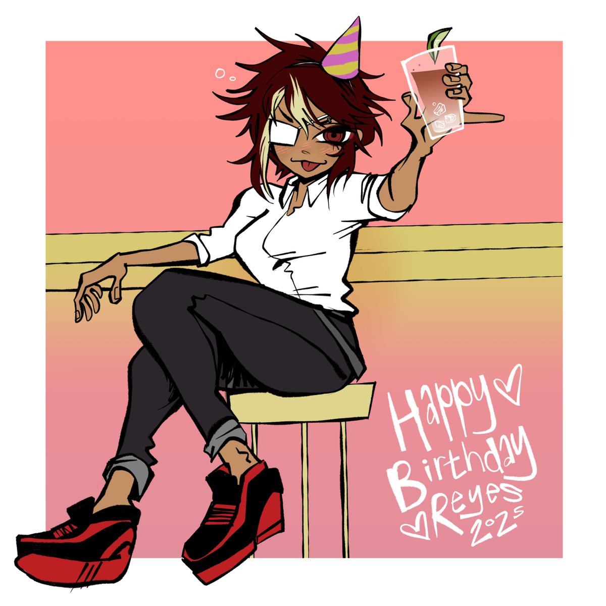 "Cheers~"🥤

October 19th is Detective Farah Reyes' Birthday!🎂
Celebrate by showing your love for the Best Girl around in 2086 &lt;3