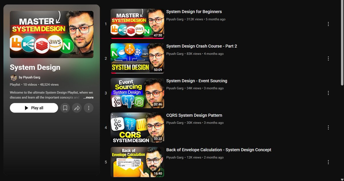 Anoop670's tweet image. 🚀 Started my System Design journey! One video changed how I see software—scaling, reliability & performance matter more than just code.
💡Huge thanks to @piyushgarg_dev for making complex concepts like load balancing & caching so simple. And it’s free!
#SystemDesign #developer